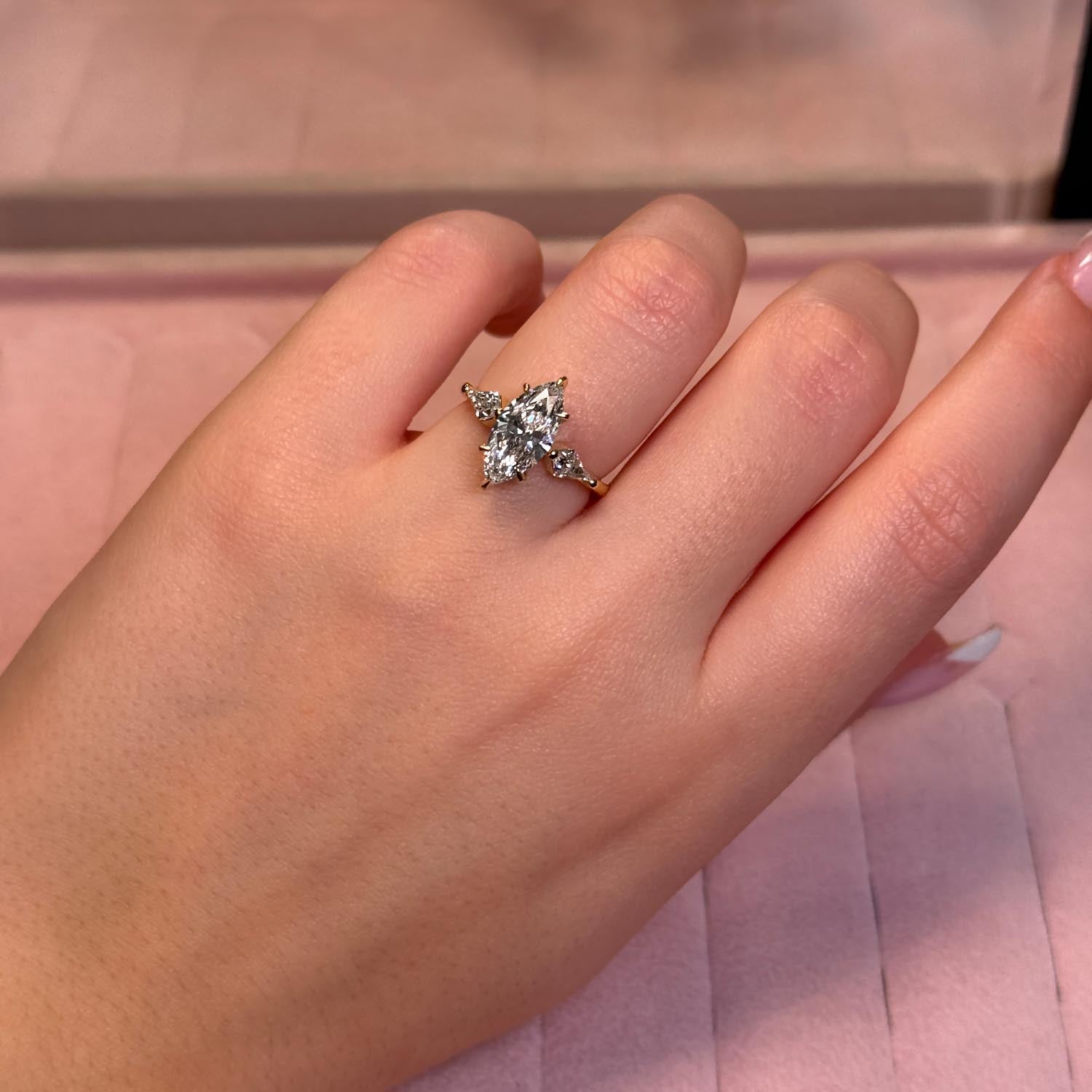 Glimmer Three Stone Lab Grown Diamond Engagement Ring