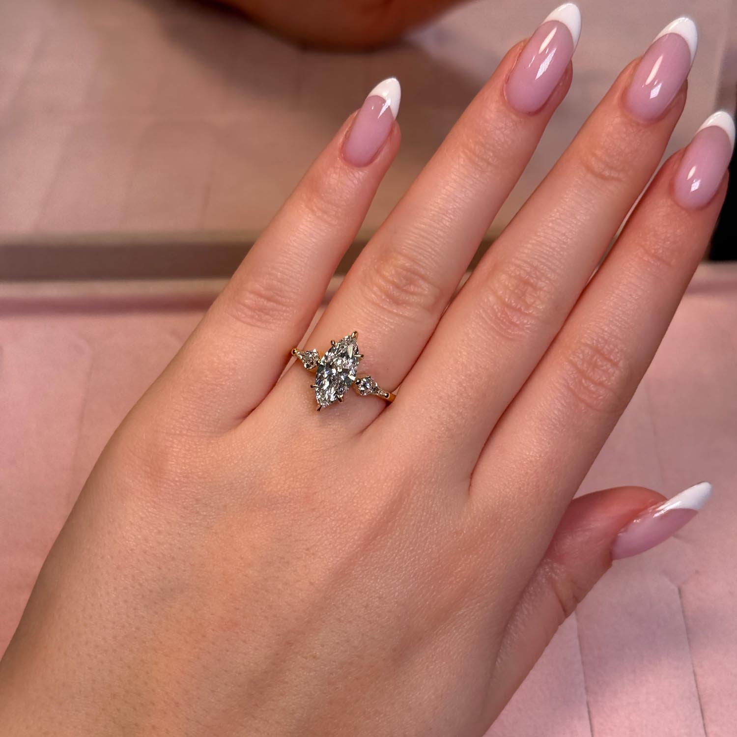 Glimmer Three Stone Lab Grown Diamond Engagement Ring