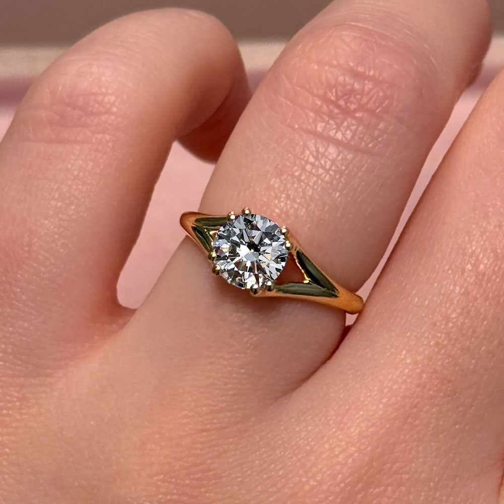 Obsidian Solitaire Lab Grown Diamond Engagement Ring - Featured Image