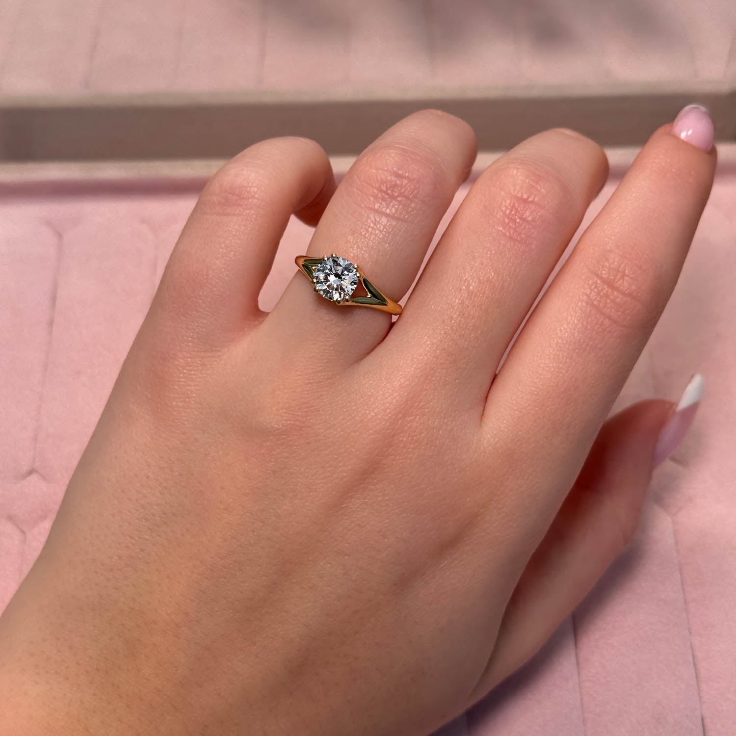 Obsidian Solitaire Lab Grown Diamond Engagement Ring