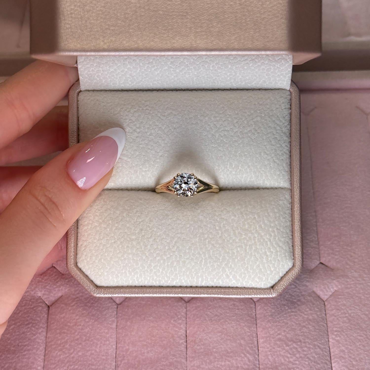 Obsidian Solitaire Lab Grown Diamond Engagement Ring