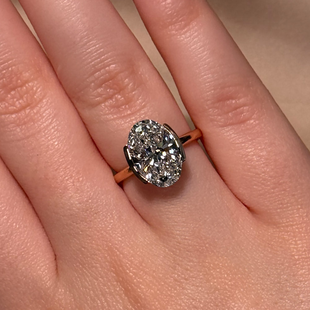 Juliet Half Bezel Solitaire Lab Grown Diamond Engagement Ring