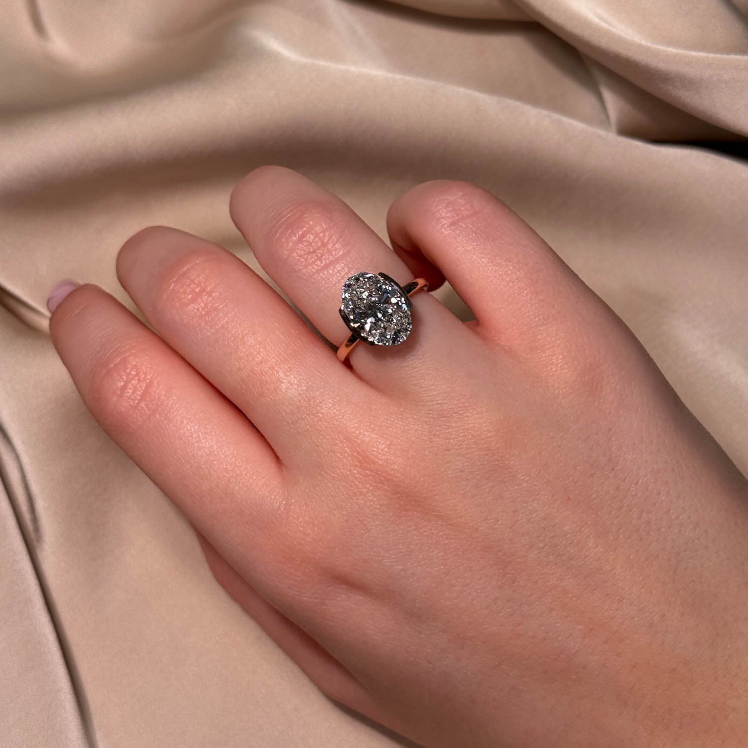 Juliet Half Bezel Solitaire Lab Grown Diamond Engagement Ring