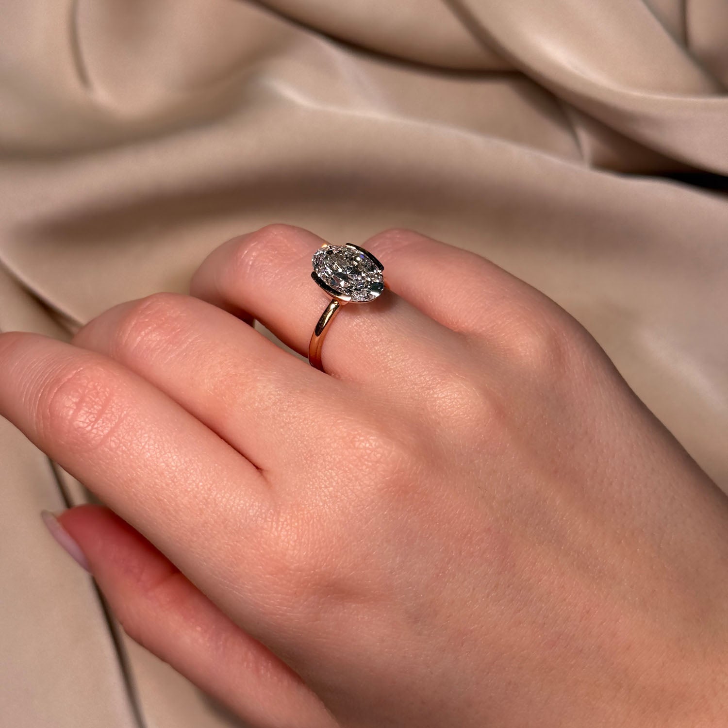Juliet Half Bezel Solitaire Lab Grown Diamond Engagement Ring