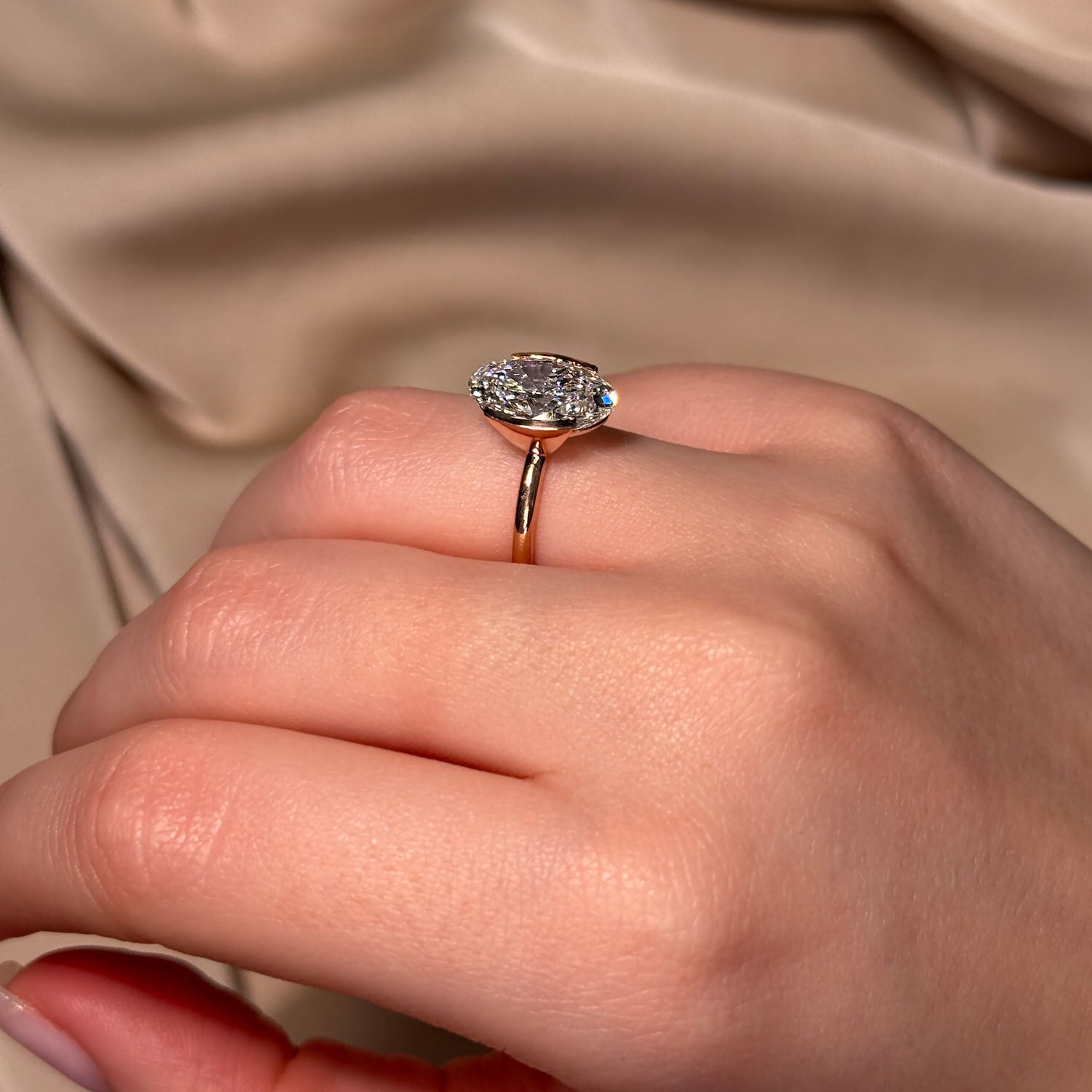 Juliet Half Bezel Solitaire Lab Grown Diamond Engagement Ring