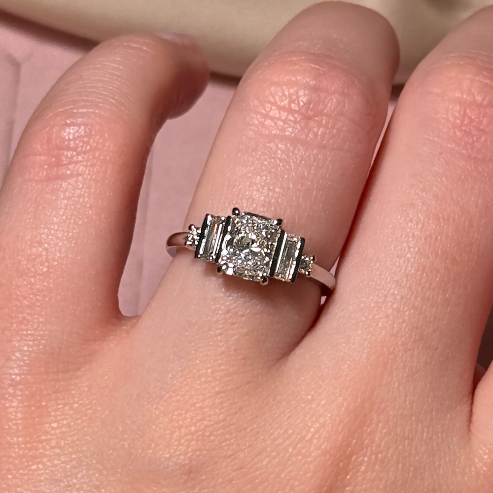 Willow Three Stone Lab Grown Diamond Engagement Ring - Featured Image
