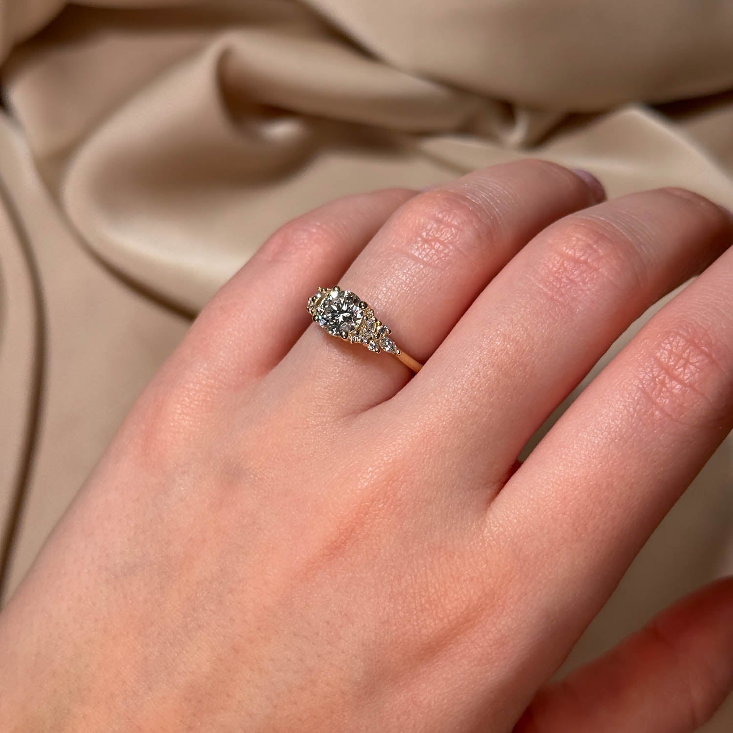 Everly Cluster Lab Grown Diamond Engagement Ring