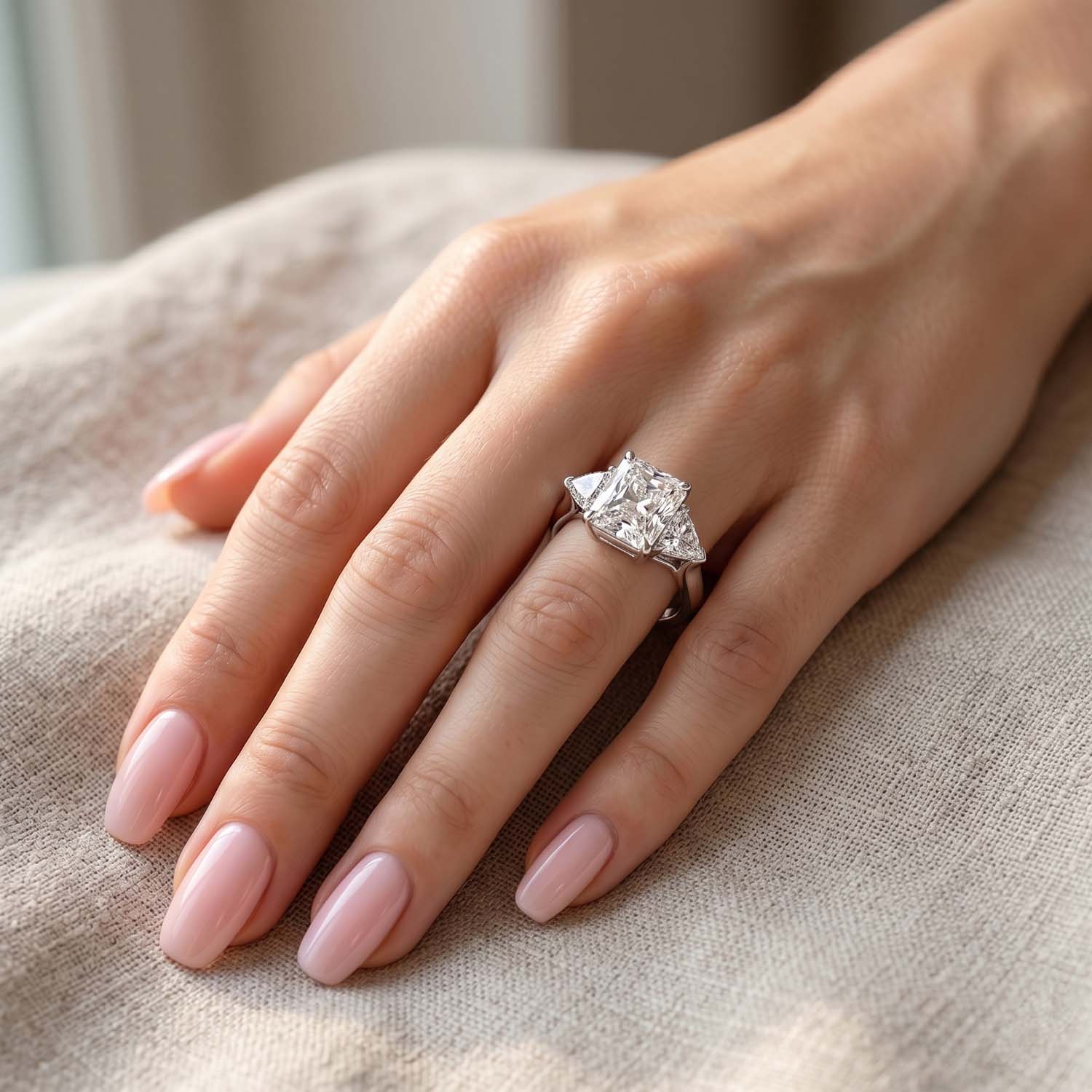 Amour Three Stone Lab Grown Diamond Engagement Ring