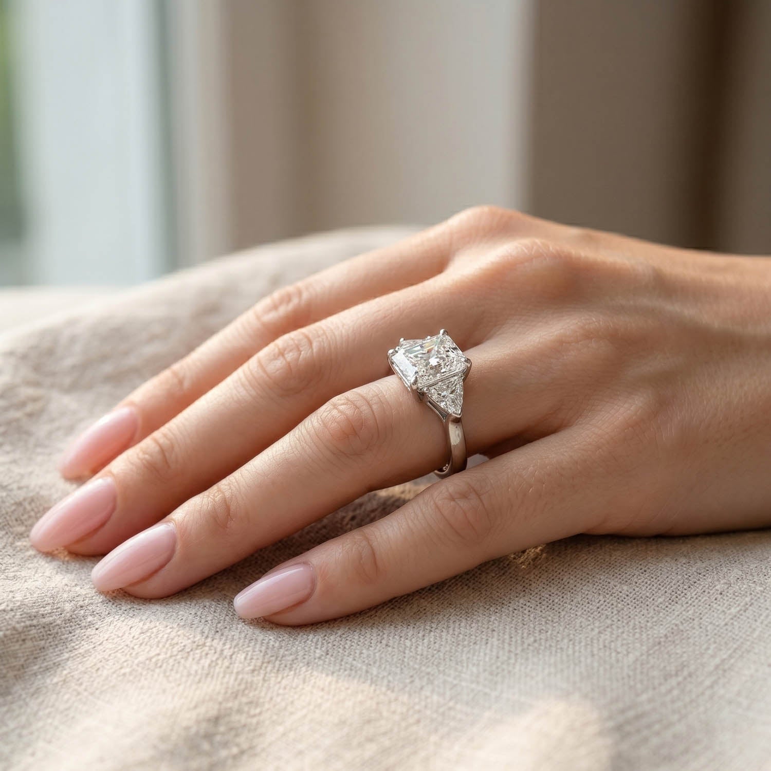 Amour Three Stone Lab Grown Diamond Engagement Ring