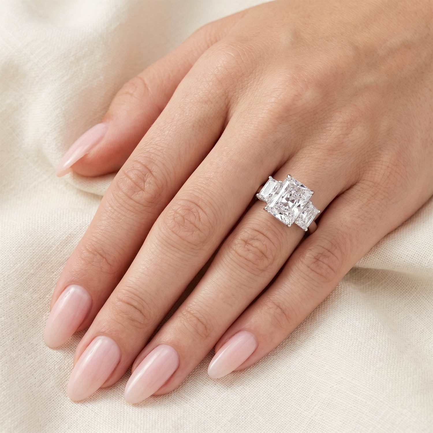 Elysian Three Stone Lab Grown Diamond Engagement Ring