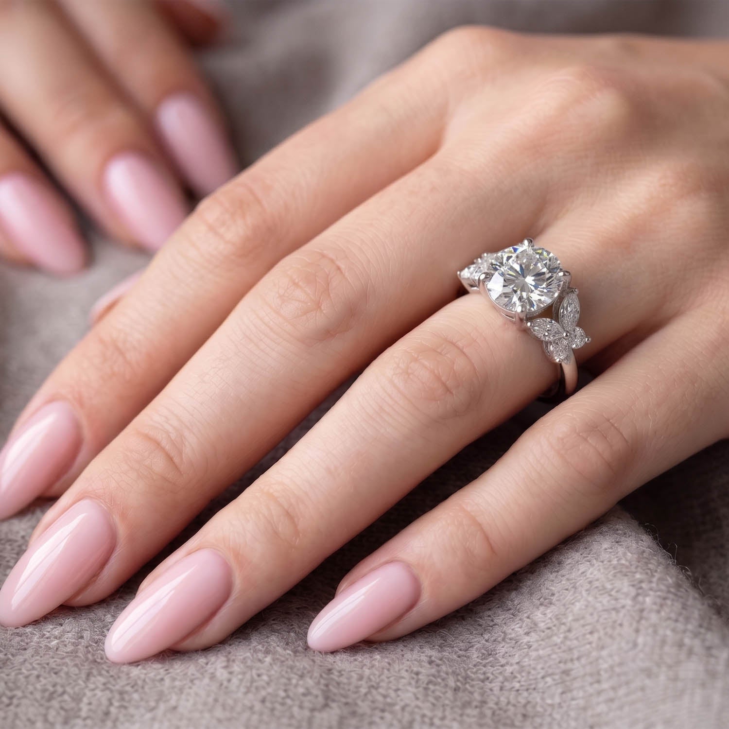 Elara Cluster Lab Grown Diamond Engagement Ring
