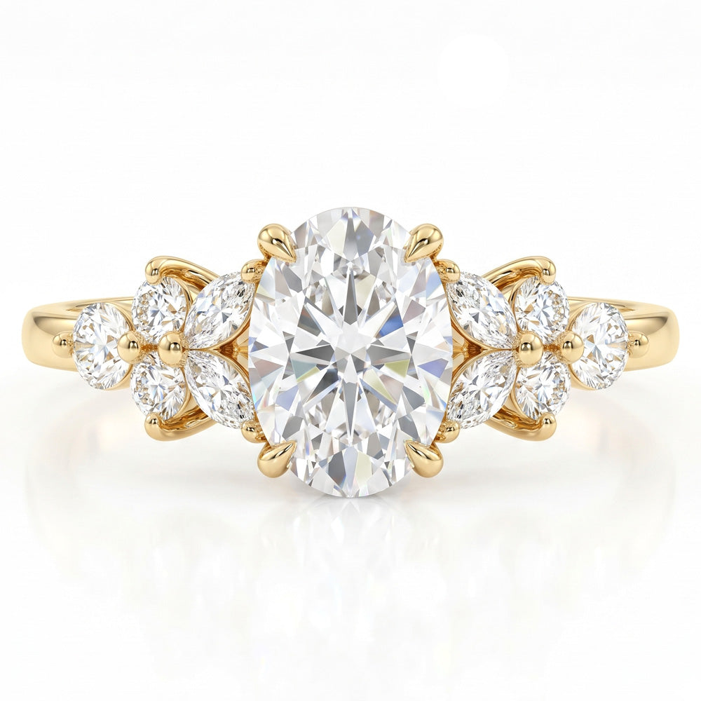 Bliss Cluster Lab Grown Diamond Engagement Ring - Featured Image