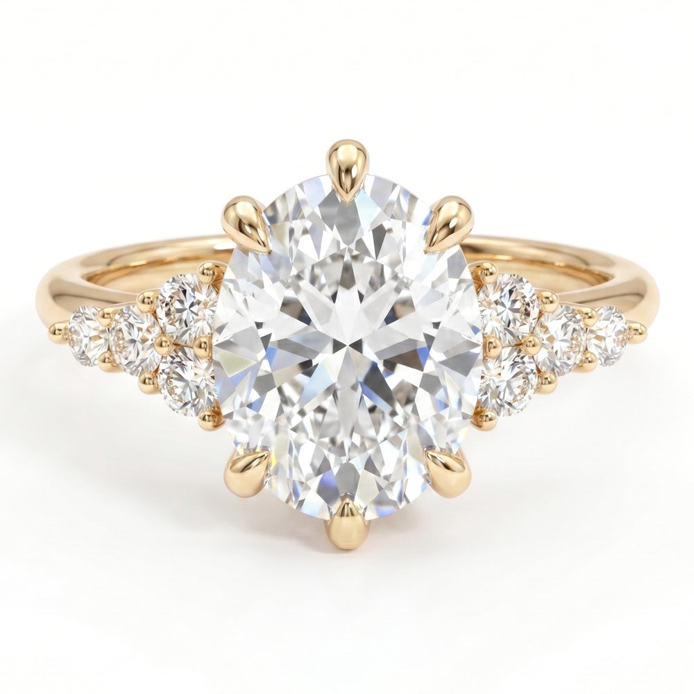 Grace Cluster Lab Grown Diamond Engagement Ring - Featured Image
