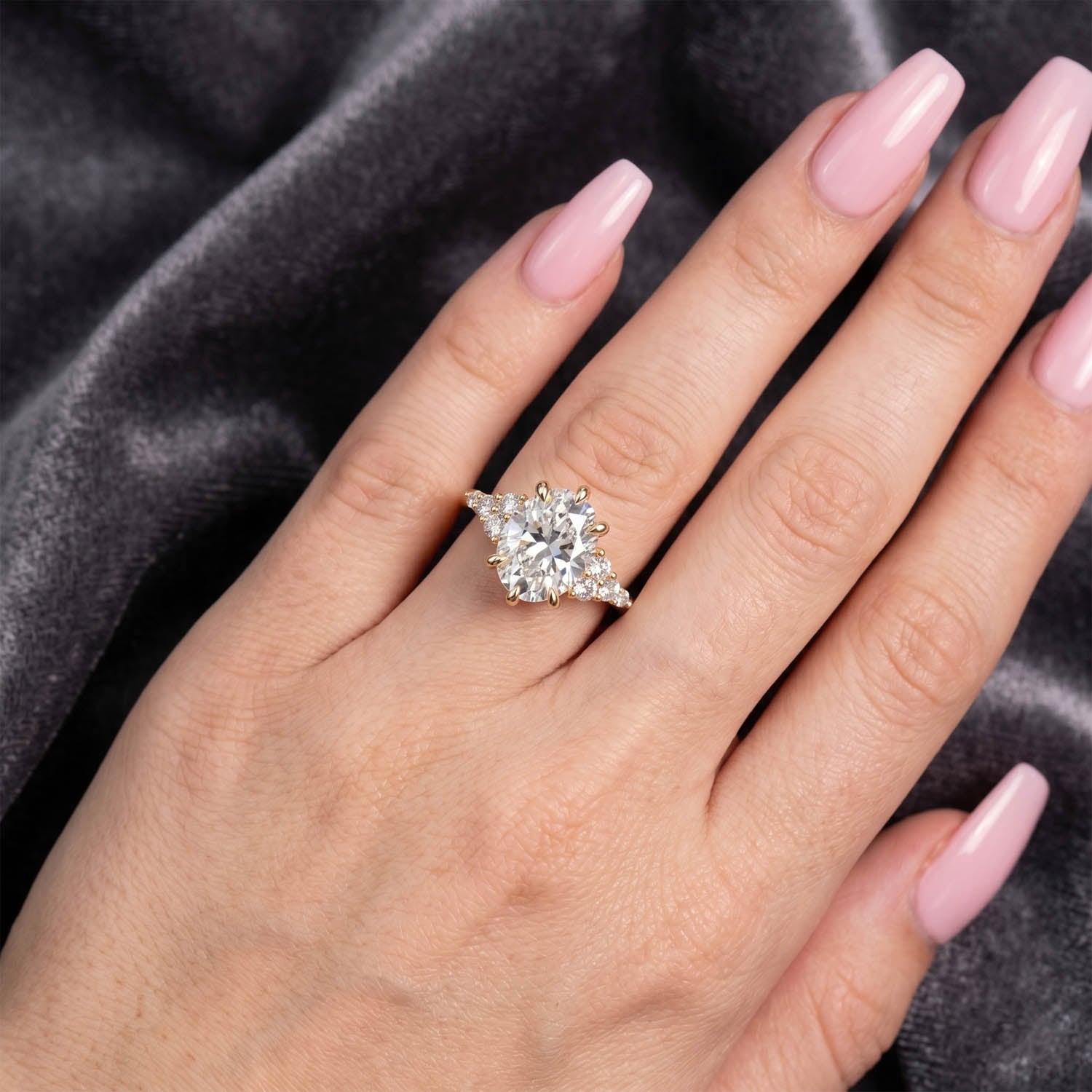 Grace Cluster Lab Grown Diamond Engagement Ring