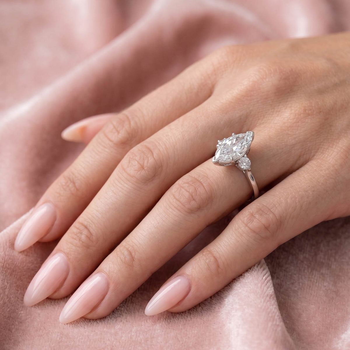 Beacon Three Stone Lab Grown Diamond Engagement Ring