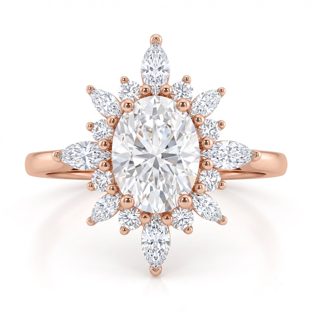 Freya Halo Vintage Lab Grown Diamond Engagement Ring - Featured Image