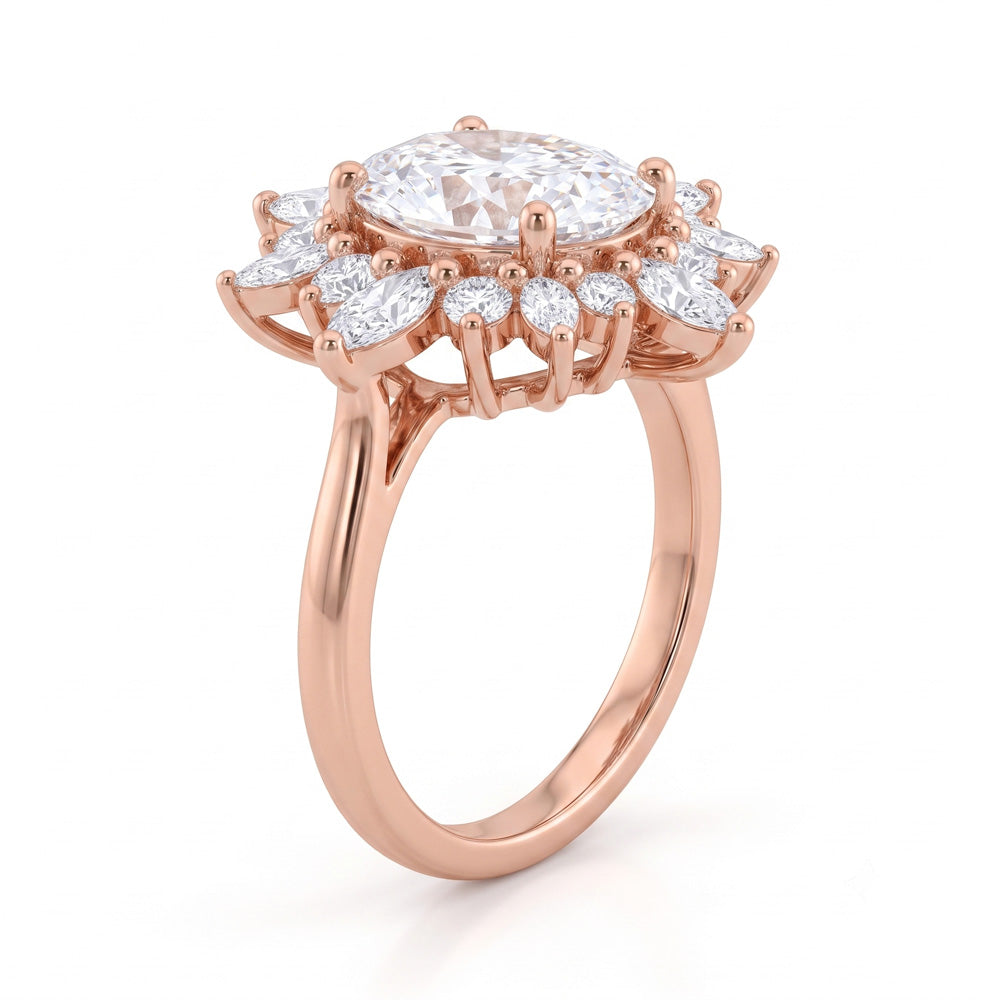 Freya Halo Vintage Lab Grown Diamond Engagement Ring