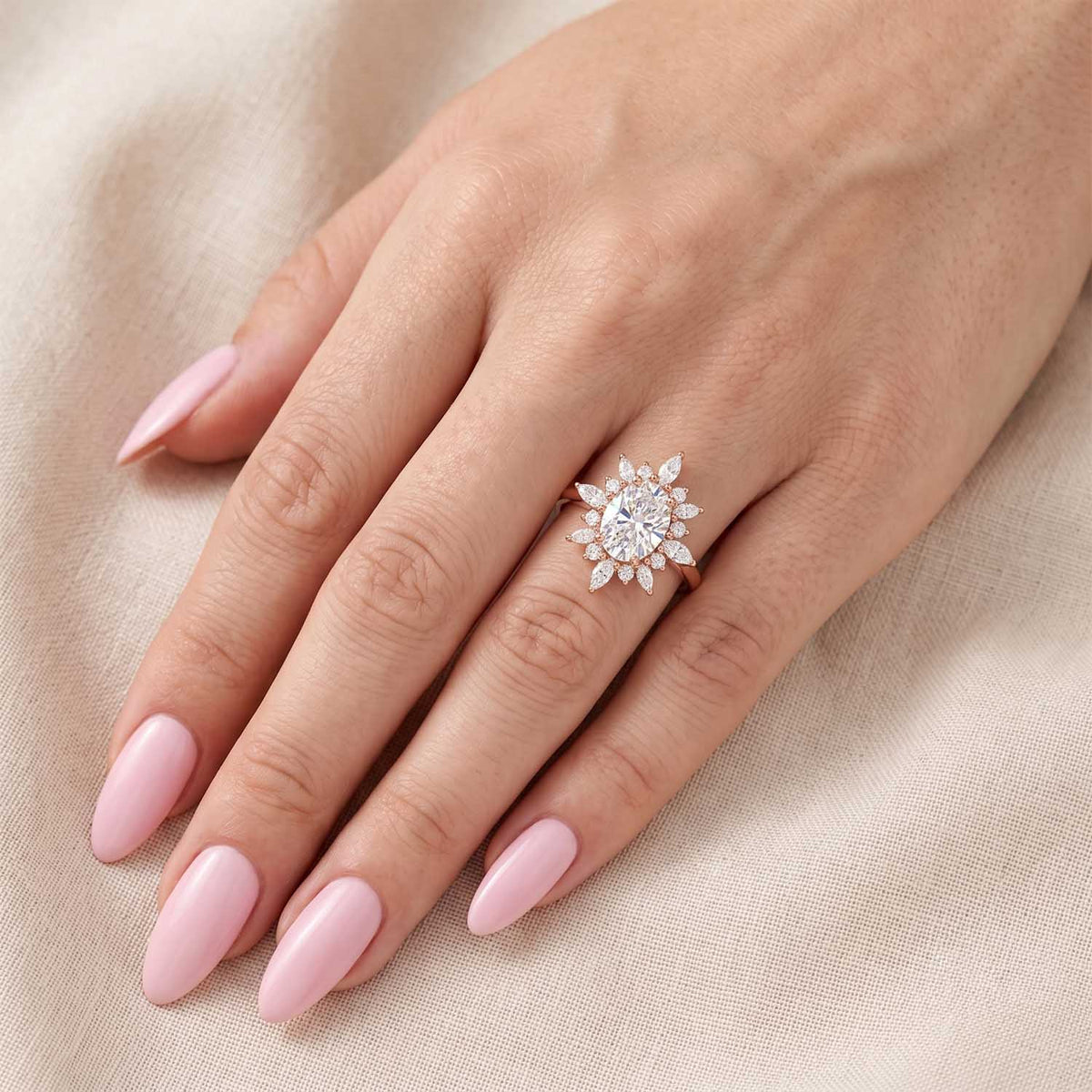 Freya Halo Vintage Lab Grown Diamond Engagement Ring