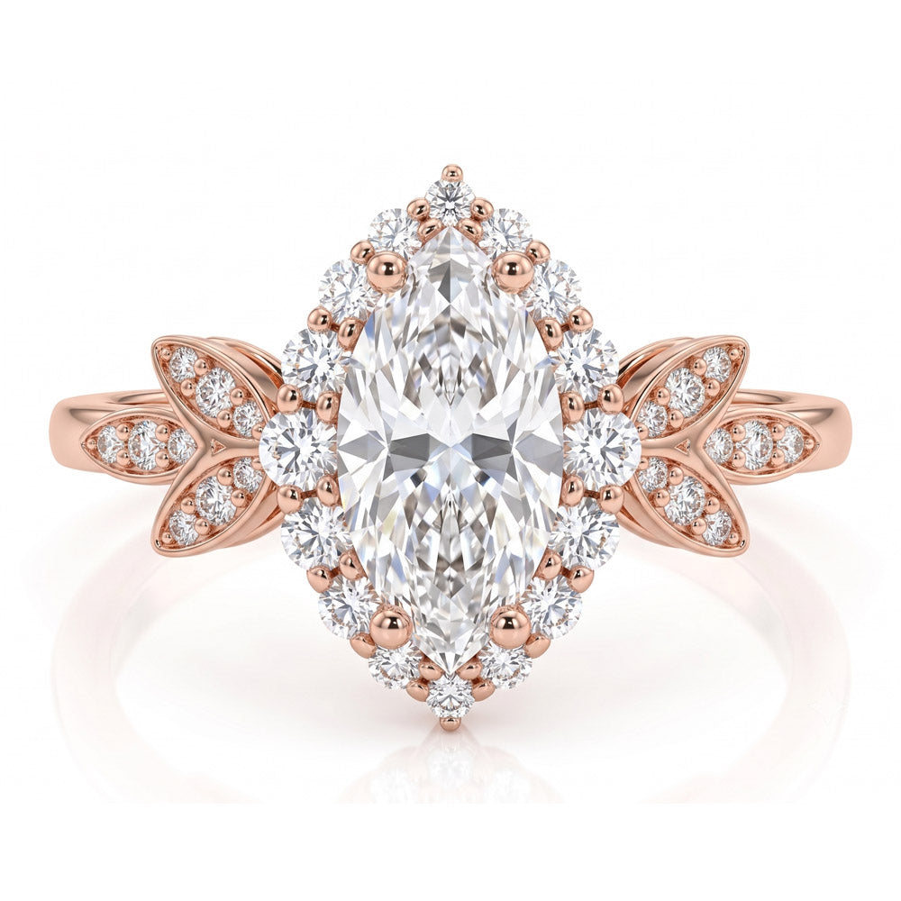 Arrow Halo Vintage Lab Grown Diamond Engagement Ring - Featured Image