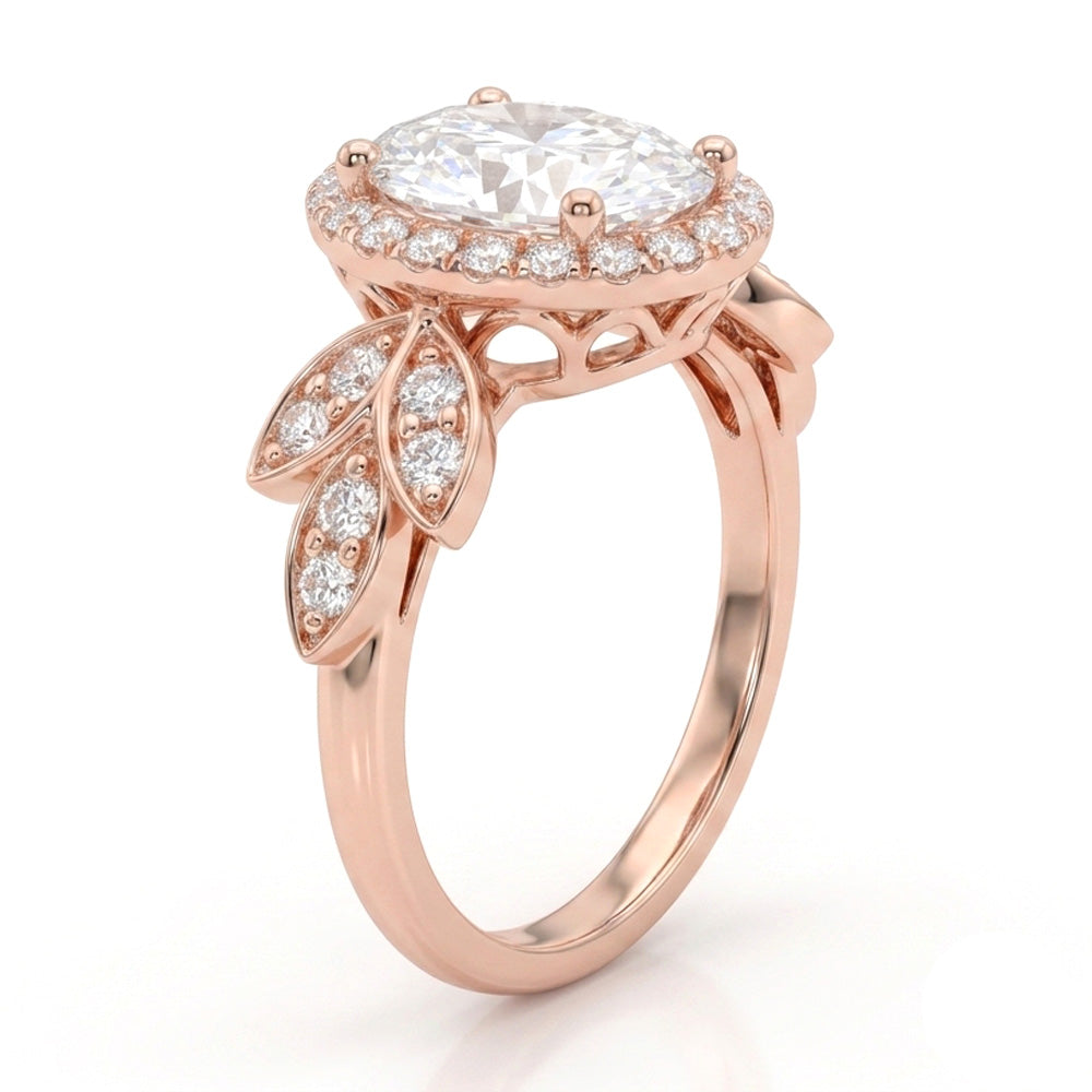 Bloom Halo Lab Grown Diamond Engagement Ring
