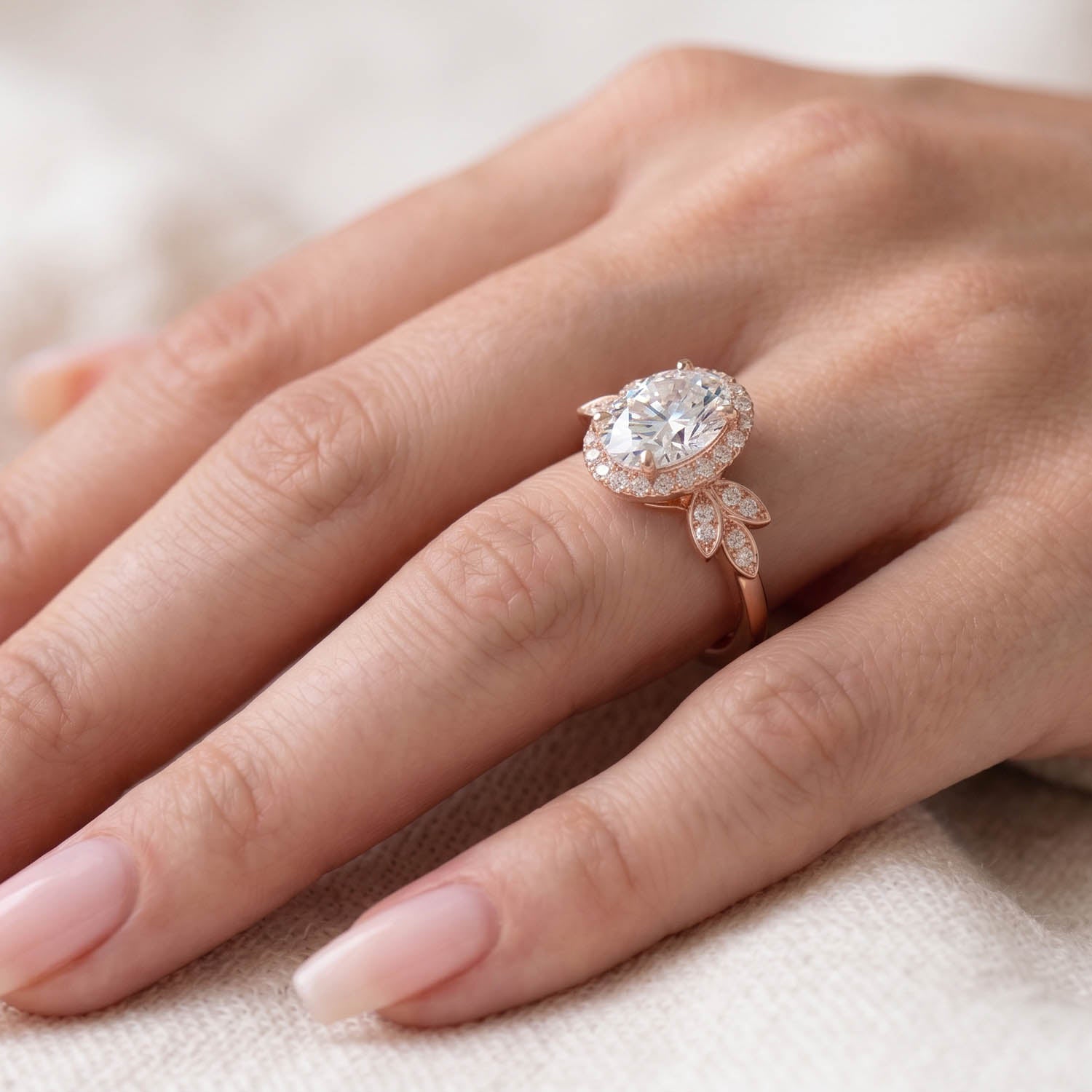 Bloom Halo Lab Grown Diamond Engagement Ring