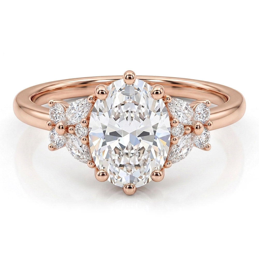 Beryl Cluster Lab Grown Diamond Engagement Ring