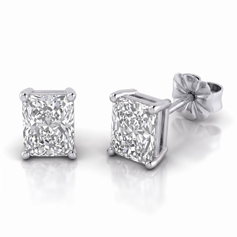 Radiant Cut Lab Grown Diamond Stud Earrings