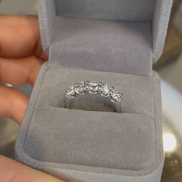 1 Carat Round Cut U-Prong 4.2mm Lab Grown Diamond Wedding Ring