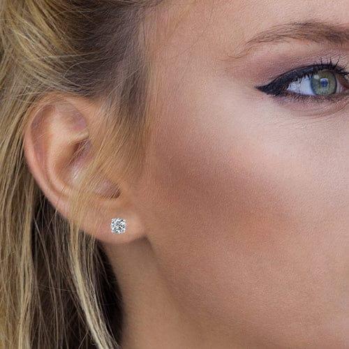 1ct Lab Moissanite Stud Earrings