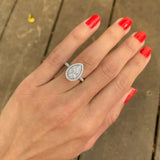 1.50 Carat Cut Pear Cut Double Halo Lab Grown Diamond Engagement Ring