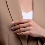 Princess Cut Hidden Halo Lab Grown Diamond Engagement Ring