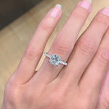 Cushion Cut Hidden Halo Lab Grown Diamond Engagement Ring