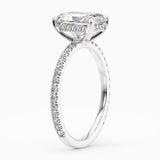 3 Carat Radiant Cut Hidden Halo Lab Grown Diamond Engagement Ring