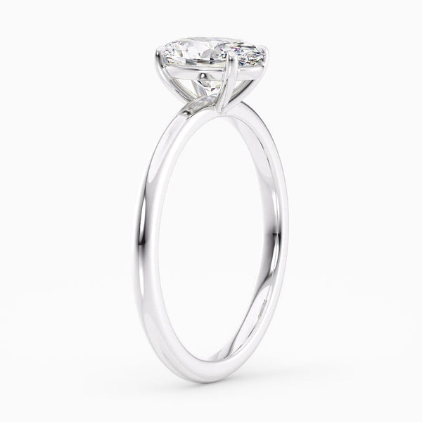 1 Carat Oval Cut Solitaire Natural Diamond Engagement Ring GIA Certified