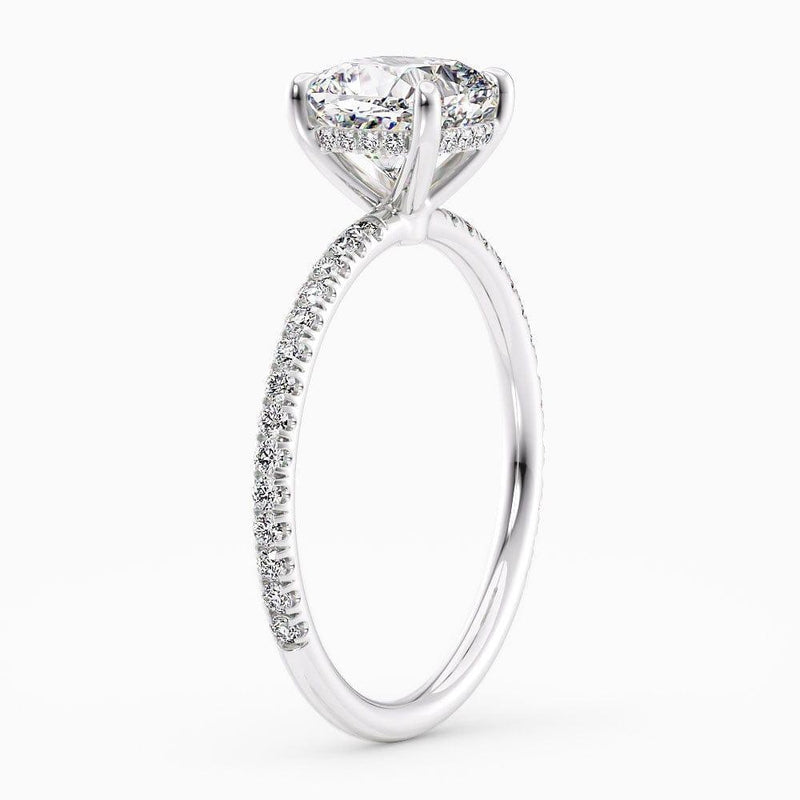 1.90 Carat Cushion Cut Hidden Halo Lab Grown Diamond Engagement Ring