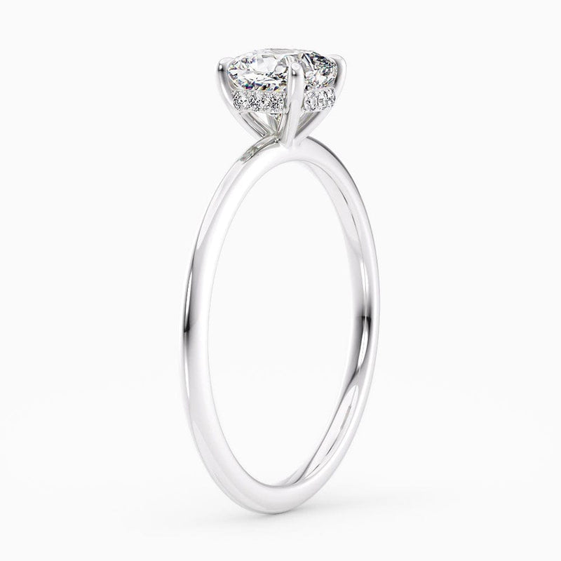 Cushion Cut Hidden Halo Lab Grown Diamond Engagement Ring