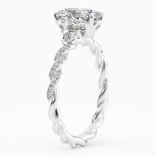 1.90 Carat Oval Cut Vintage Lab Grown Diamond Engagement Ring