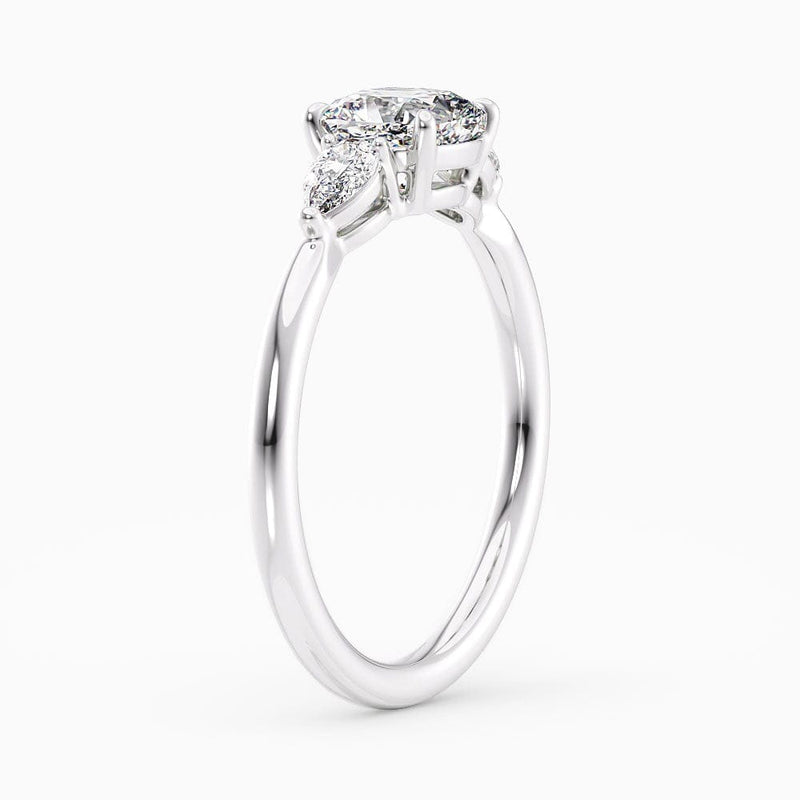 1.50 Carat Cushion Cut Three Stone Lab Grown Diamond Engagement Ring