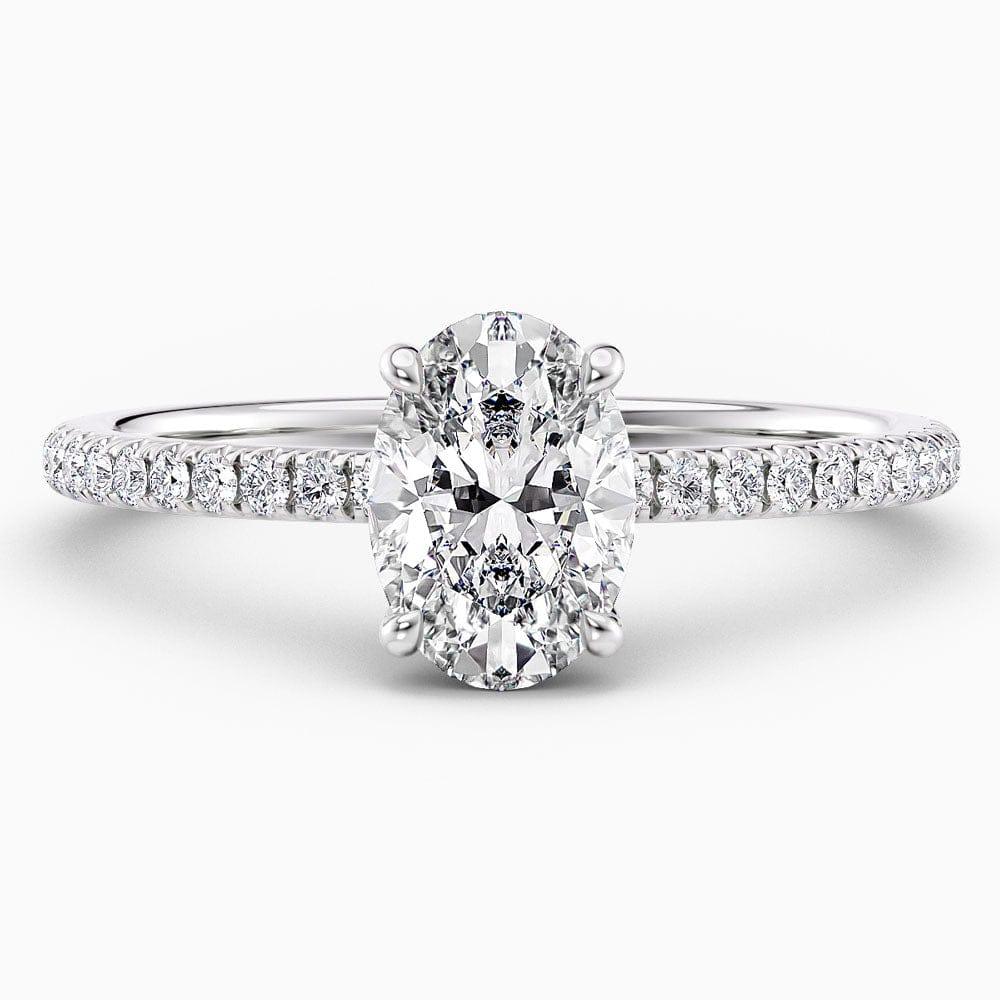 1.30 Carat Oval Cut Hidden Halo Natural Diamond Engagement Ring GIA Certified - Featured Image