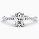 1.30 Carat Oval Cut Hidden Halo Natural Diamond Engagement Ring GIA Certified