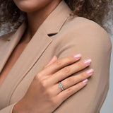 1.30 Carat Oval Cut Hidden Halo Lab Grown Diamond Engagement Ring