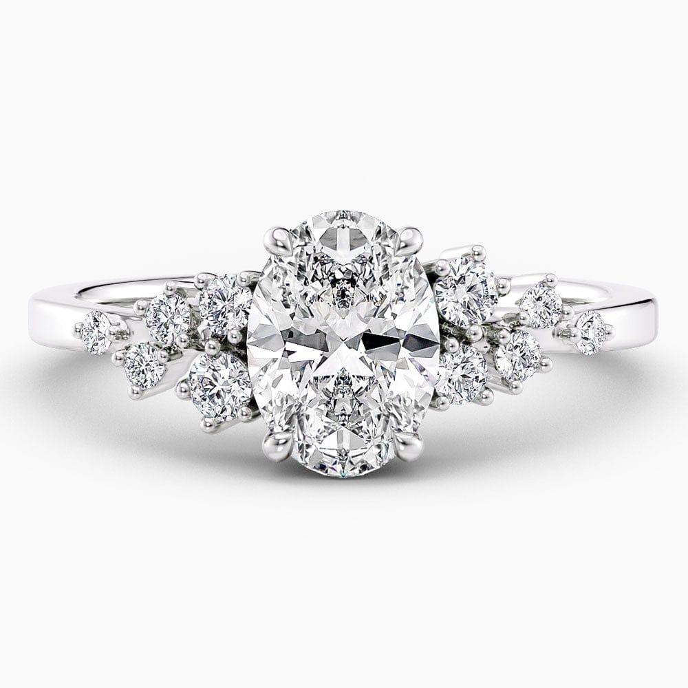 1.20 Carat Oval Cut Snowdrift Natural Diamond Engagement Ring GIA Certified - Featured Image