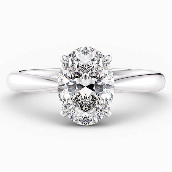 1.50 Carat Oval Cut Solitaire Lab Grown Diamond Engagement Ring