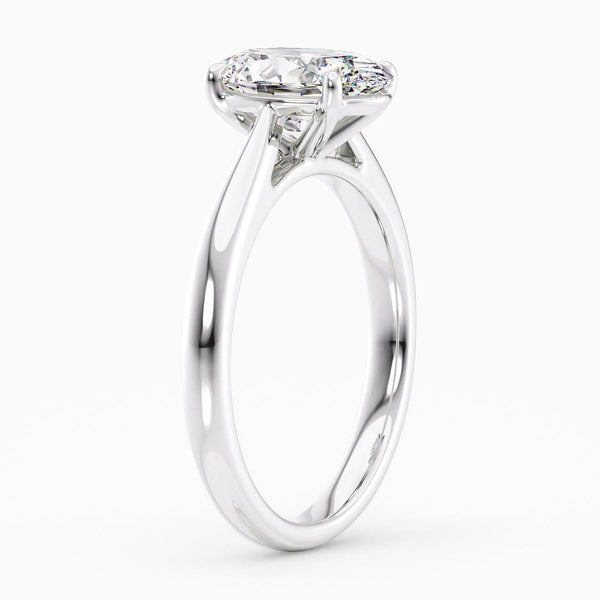 1.50 Carat Oval Cut Solitaire Lab Grown Diamond Engagement Ring