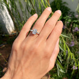 2.35 Carat Emerald Shape Three Stone Moissanite Engagement Ring