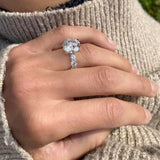 6.75 Carat Round Shape Shared Prong Moissanite Engagement Ring