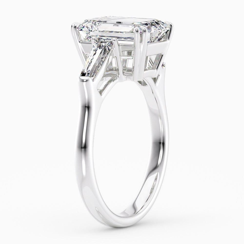 3.60 Carat Emerald Cut Three Stone Natural Diamond Engagement Ring GIA Certified