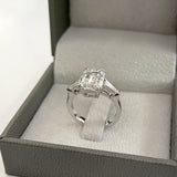 Emerald Cut Three Stone Natural Diamond Engagement Ring
