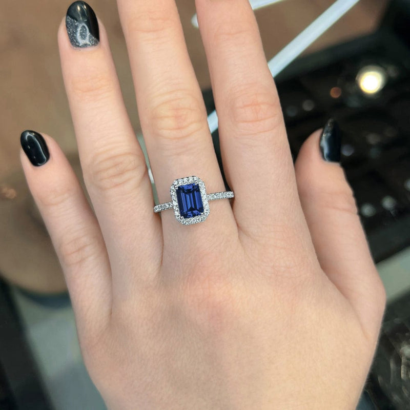 Unique Radiant Cut Blue Sapphire Engagement Ring – Eurekalook