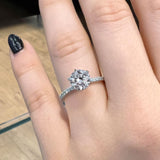 Round Cut 6-Prong Moissanite Engagement Ring